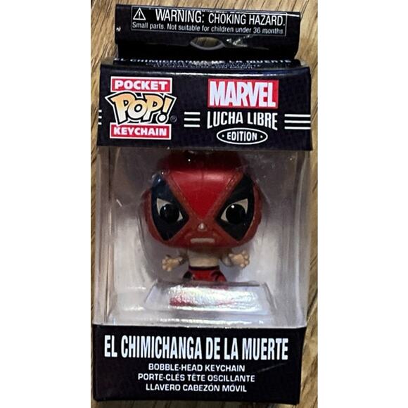 NIB Funko POP Key Chain Luca Libre Edition Marvel Luchadores Deadpool Brand - Picture 6 of 6